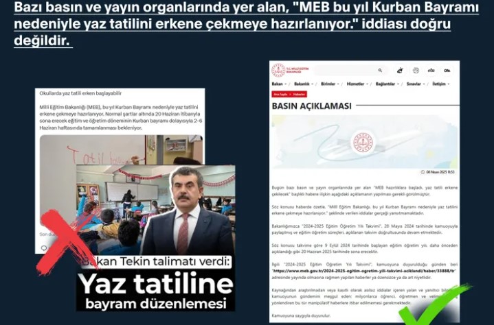 MEB'den Açıklama: Yaz Tatili Takvimi Değişmedi!
